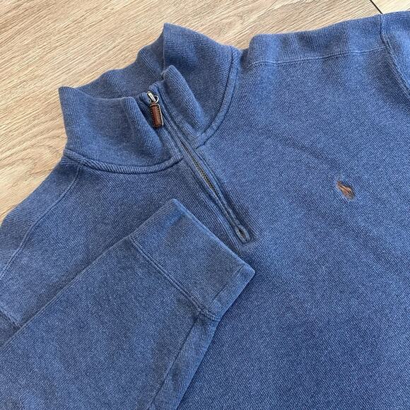 Polo Ralph Lauren 1/4 Zip Pullover Navy Sweater Men’s XL Cotton Preppy Casual - Picture 1 of 7